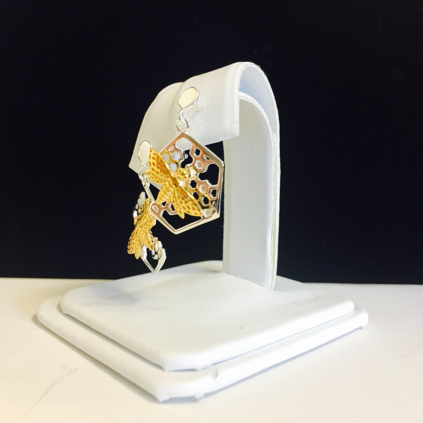 Queen Bee and Honey Comb Earrings - Strange of London