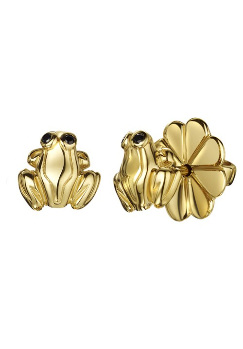 Gold Frog Stud earnings - Strange of London