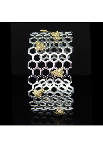 Honeycomb and Bee Cuff - Strange of London