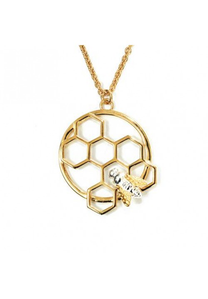 Honeycomb and Bee Pendant