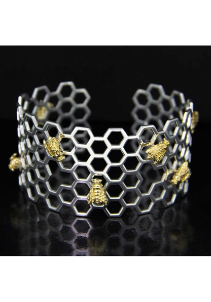 Honeycomb and Bee Cuff - Strange of London
