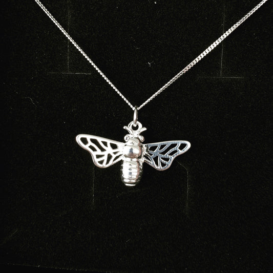 Silver Honey Bee Necklace - Strange of London