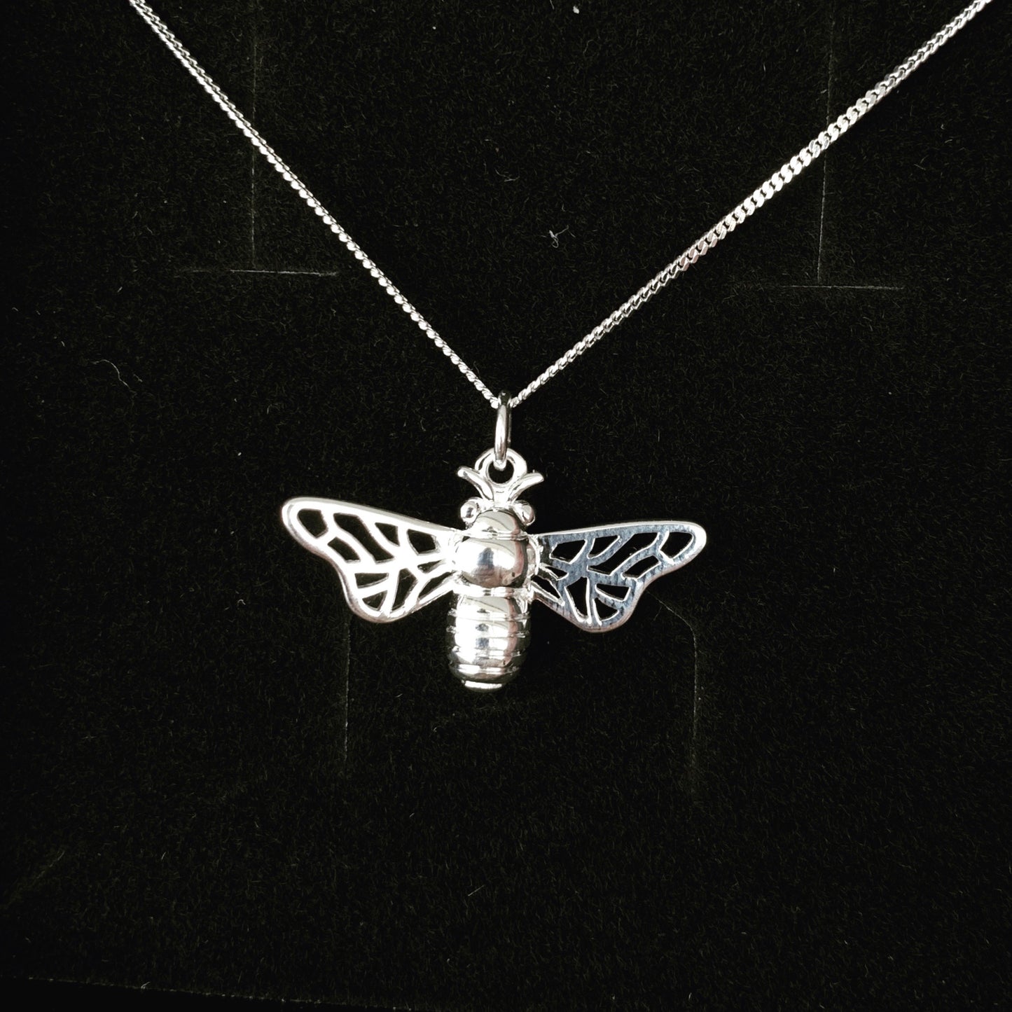 Small Silver Honey Bee Necklace - Strange of London